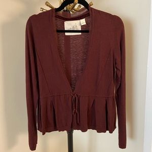 Anthropologie Burgundy Sweater: Medium